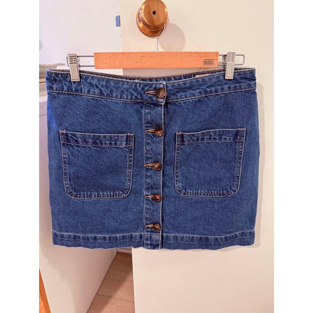 Free People Button Front Denim Mini Skirt ✨ - Picture 2 of 5